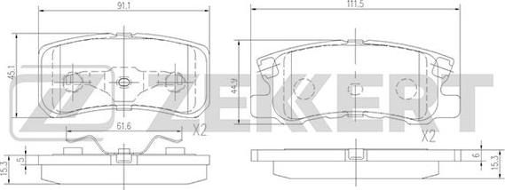 Zekkert BS-1359 - Колодки торм. диск. задн. Mitsubishi Lancer X 08-  Outlander II 06-  Pajero III  IV 00-  Peugeot 400 autodnr.net