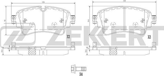 Zekkert BS-1362 - Тормозные колодки, дисковые, комплект avtokuzovplus.com.ua