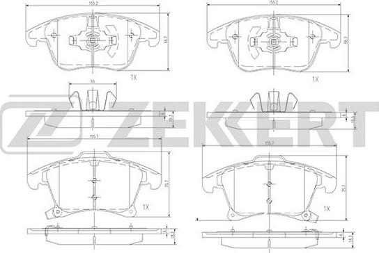 Zekkert BS-1363 - Тормозные колодки, дисковые, комплект avtokuzovplus.com.ua