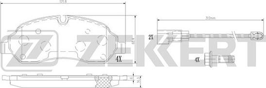 Zekkert BS-1368 - Гальмівні колодки, дискові гальма autocars.com.ua