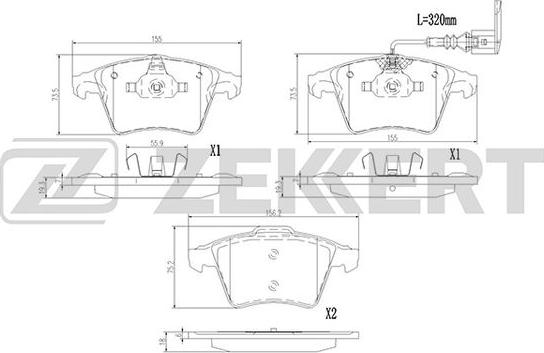 Zekkert BS-1384 - Гальмівні колодки, дискові гальма autocars.com.ua