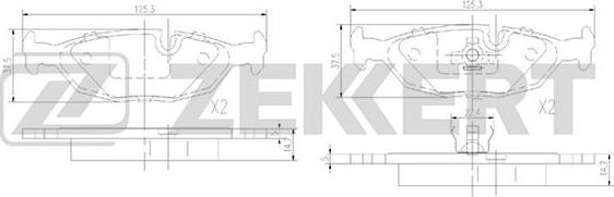 Zekkert BS-1385 - Тормозные колодки, дисковые, комплект avtokuzovplus.com.ua