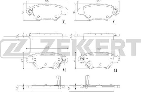 Zekkert BS-1387 - Гальмівні колодки, дискові гальма autocars.com.ua