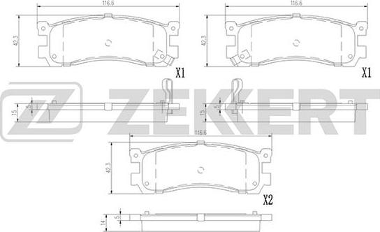 Zekkert BS-1391 - Гальмівні колодки, дискові гальма autocars.com.ua