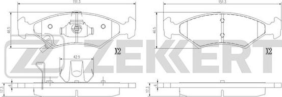 Zekkert BS-1392 - Гальмівні колодки, дискові гальма autocars.com.ua