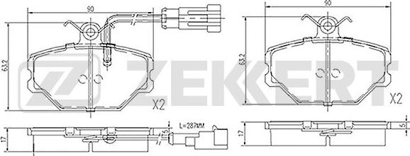 Zekkert BS-1395 - Тормозные колодки, дисковые, комплект autodnr.net