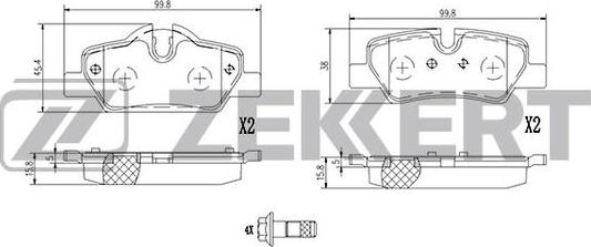 Zekkert BS-1397 - Гальмівні колодки, дискові гальма autocars.com.ua