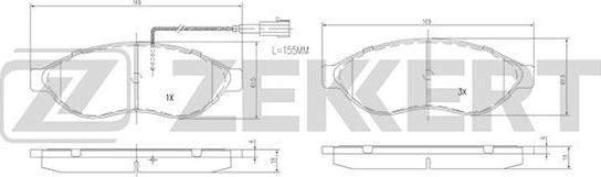 Zekkert BS-1469 - Колодки торм. диск. передн. с датчиком Citroen Jumper III 06-  Fiat Ducato 250_ 290_ 06-  Peugeot autodnr.net