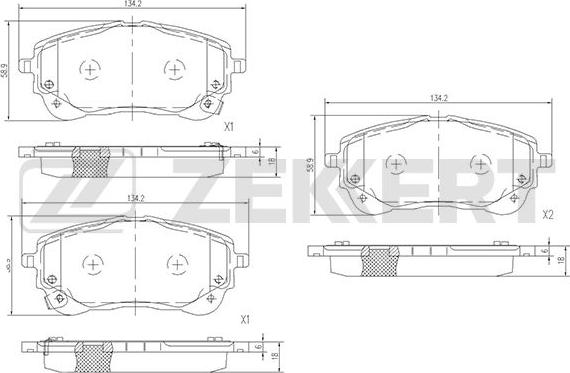 Zekkert BS-1477 - Гальмівні колодки, дискові гальма autocars.com.ua