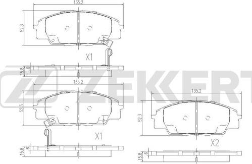 Zekkert BS-1505 - Гальмівні колодки, дискові гальма autocars.com.ua