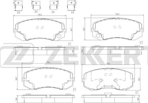 Zekkert BS-1514 - Гальмівні колодки, дискові гальма autocars.com.ua