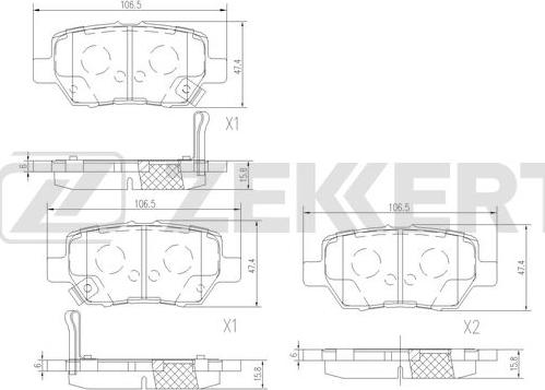 Zekkert BS-1517 - Гальмівні колодки, дискові гальма autocars.com.ua