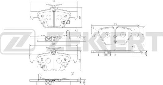 Zekkert BS-1520 - Тормозные колодки, дисковые, комплект avtokuzovplus.com.ua