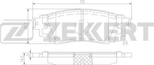 Zekkert BS-1525 - Гальмівні колодки, дискові гальма autocars.com.ua