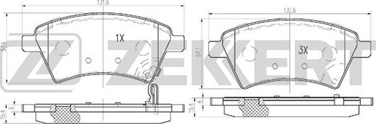 Zekkert BS-1545 - Гальмівні колодки, дискові гальма autocars.com.ua