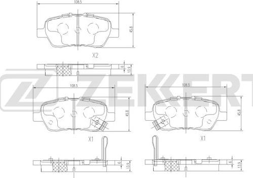 Zekkert BS-1555 - Тормозные колодки, дисковые, комплект avtokuzovplus.com.ua