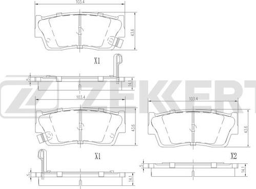 Zekkert BS-1559 - Гальмівні колодки, дискові гальма autocars.com.ua