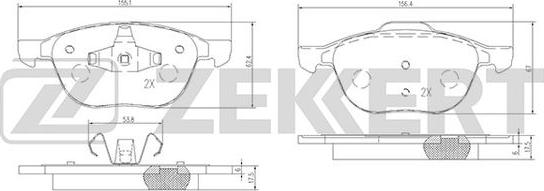 Zekkert BS-1599 - Тормозные колодки, дисковые, комплект avtokuzovplus.com.ua