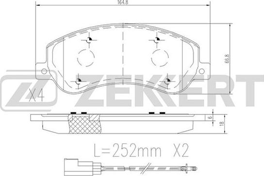 Zekkert BS-1680 - Гальмівні колодки, дискові гальма autocars.com.ua