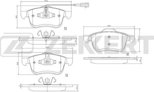 Zekkert BS-1691 - Тормозные колодки, дисковые, комплект avtokuzovplus.com.ua