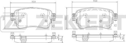 Zekkert BS-1699 - Колодки торм. диск. задн. Citroen Spacetourer 16-  Jumpy III 16-  Peugeot Traveller 16-  Expert III autodnr.net