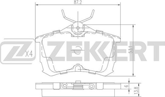 Zekkert BS-1736 - Колодки торм. диск. задн. Honda Accord VI-VII 98- autodnr.net