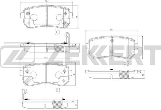 Zekkert BS-1759 - Колодки торм. диск. задн. Hyundai Accent III 05-  Kia Ceed I II 06-  Rio II 05-  Sportage II 04- autodnr.net