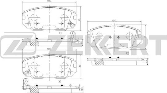 Zekkert BS-1780 - Колодки торм. диск. передн. Hyundai Grandeur IV 03-  Sonata V-VI 04-  Kia Magentis II 05-  Sportage autodnr.net
