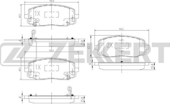 Zekkert BS-1790 - Гальмівні колодки, дискові гальма autocars.com.ua
