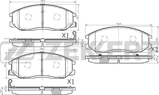 Zekkert BS-1794 - Колодки торм. диск. передн. Hyundai Terracan 01-  Santa Fe 01-  SsangYong Rexton-Rexton II 04-  Acty autodnr.net