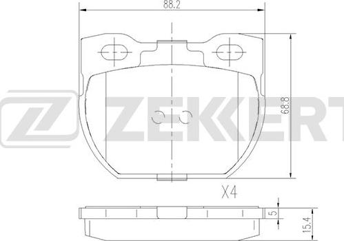 Zekkert BS-1826 - Гальмівні колодки, дискові гальма autocars.com.ua