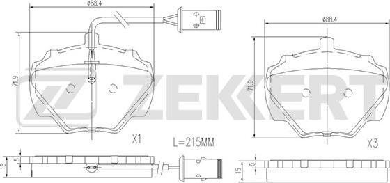 Zekkert BS-1830 - Гальмівні колодки, дискові гальма autocars.com.ua