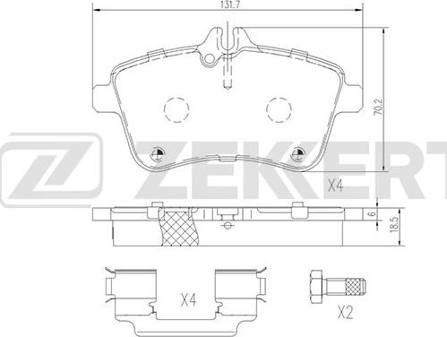 Zekkert BS-1831 - Гальмівні колодки, дискові гальма autocars.com.ua