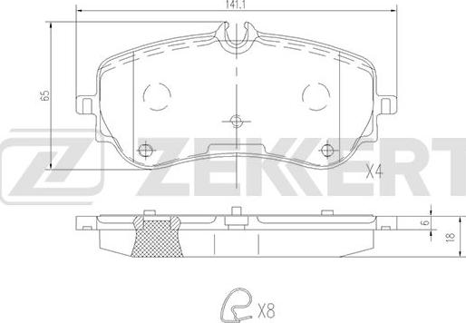 Zekkert BS-1841 - Тормозные колодки, дисковые, комплект autodnr.net