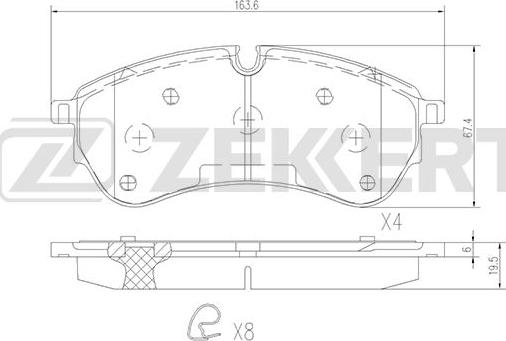 Zekkert BS-1842 - Гальмівні колодки, дискові гальма autocars.com.ua