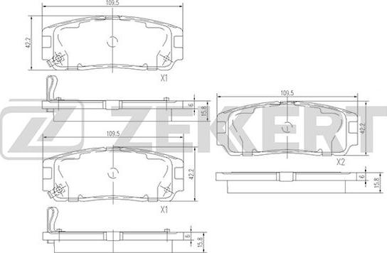 Zekkert BS-1853 - Гальмівні колодки, дискові гальма autocars.com.ua