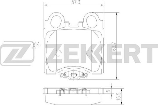Zekkert BS-1861 - Гальмівні колодки, дискові гальма autocars.com.ua