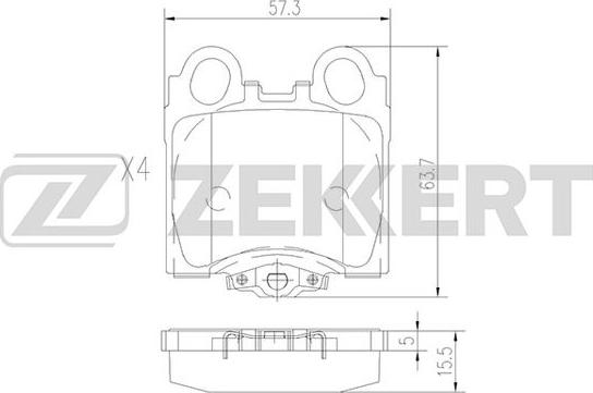 Zekkert BS-1861 - Тормозные колодки, дисковые, комплект avtokuzovplus.com.ua