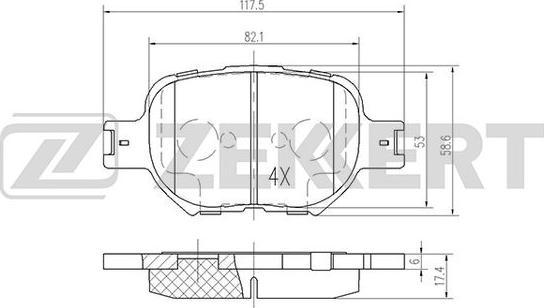 Zekkert BS-1864 - Тормозные колодки, дисковые, комплект autodnr.net