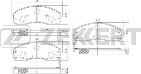 Zekkert BS-1870 - Тормозные колодки, дисковые, комплект avtokuzovplus.com.ua