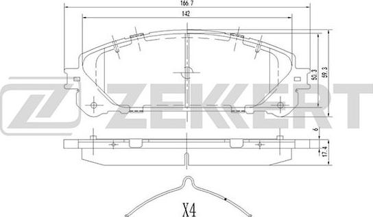 Zekkert BS-1872 - Тормозные колодки, дисковые, комплект autodnr.net
