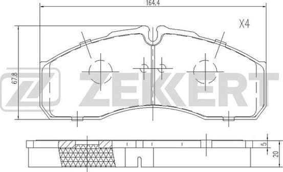 Zekkert BS-1883 - Тормозные колодки, дисковые, комплект autodnr.net