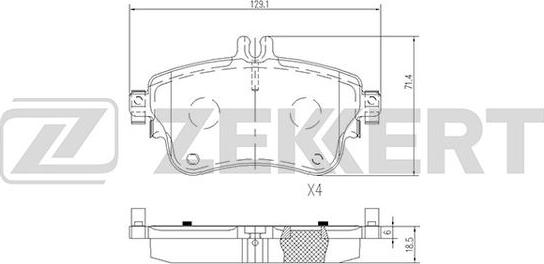 Zekkert BS-2073 - Тормозные колодки, дисковые, комплект avtokuzovplus.com.ua