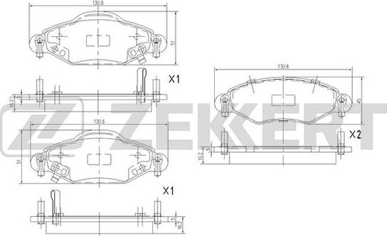 Zekkert BS-2076 - Гальмівні колодки, дискові гальма autocars.com.ua