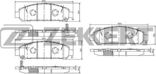 Zekkert BS-2078 - Тормозные колодки, дисковые, комплект avtokuzovplus.com.ua