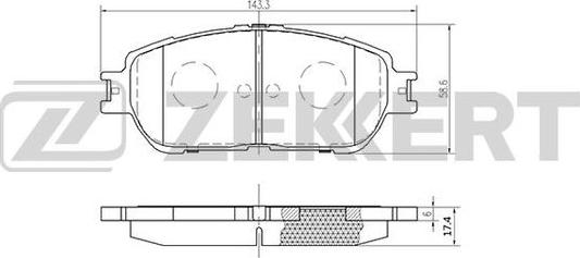 Zekkert BS-2081 - Гальмівні колодки, дискові гальма autocars.com.ua