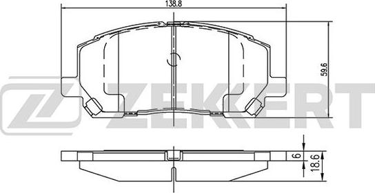 Zekkert BS-2091 - Тормозные колодки, дисковые, комплект avtokuzovplus.com.ua