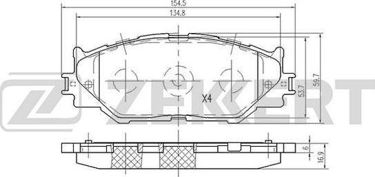 Zekkert BS-2092 - Тормозные колодки, дисковые, комплект autodnr.net