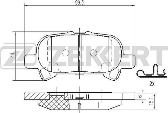 Zekkert BS-2094 - Гальмівні колодки, дискові гальма autocars.com.ua