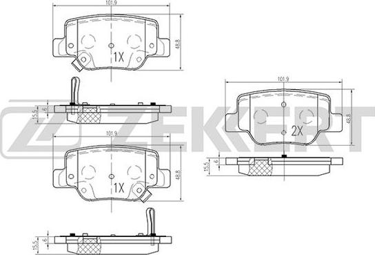 Zekkert BS-2095 - Гальмівні колодки, дискові гальма autocars.com.ua